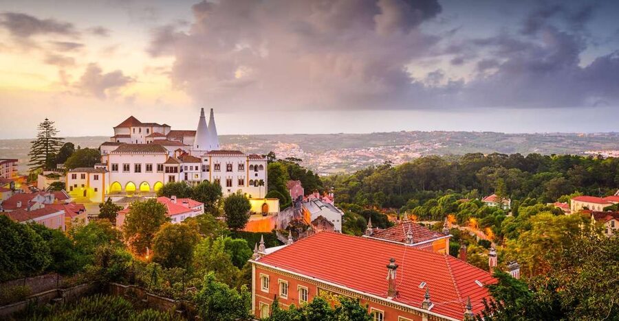 From Lisbon: Tour Sintra, Pena Palace, Regaleira and Cascais - Pena Palace: Sintra’s colorful hilltop showpiece