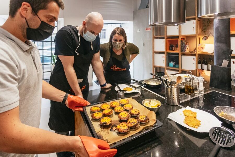 Lisbon: 2-Hour Pastel de Nata Cooking Class - Sitting down to taste what you made