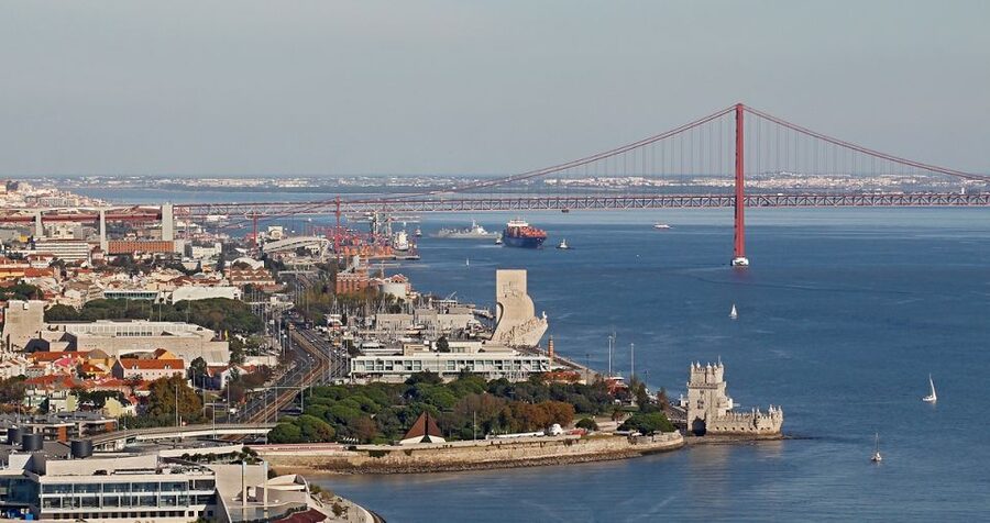 Lisbon: Helicopter Tour over Belem - Belém Tower from above
