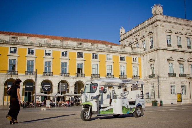Lisbon Private 5-Hour Eco Tuk-Tuk Tour with Local Tastings - Praça do Comércio and the road into old Lisbon