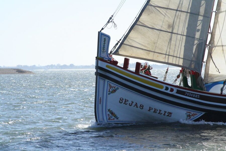 Lisbon: River Tagus Sightseeing Cruise in Traditional Vessel - The open river and Christ the King