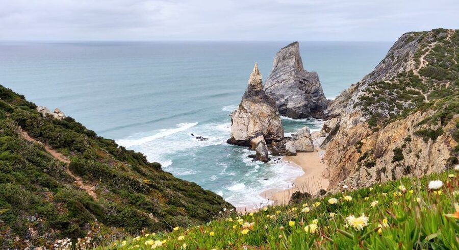 Lisbon: Sintra, Pena Palace, Quinta Regaleira, Cascais Tour - Pena Palace and its high mountain views