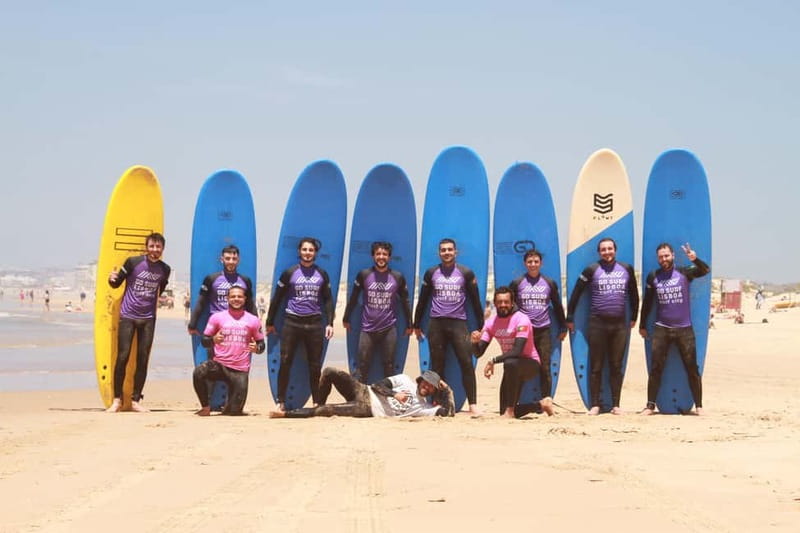 Lisbon: The Surf Instructor - surf lessons with transfer - Getting fitted with a board and wetsuit