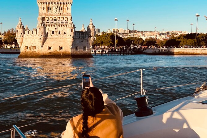 Sunset Boat Tour in Lisbon with Wine - Belém Tower from the water